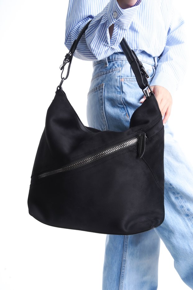 Women's Suede Handbag with Accessories Front Zipper Convenient Women's Handbag Women's Hand Shoulder Bags