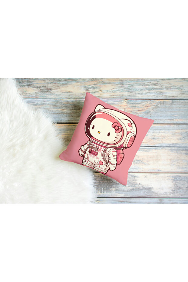 غطاء وسادة مربع بنمط رائد فضاء Hello Kity - 1