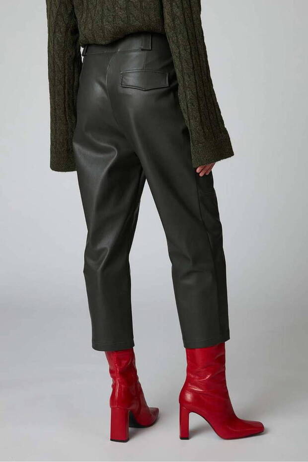 DİKİŞLİ DERİ PANTOLON - 3