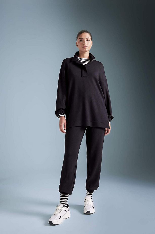 Fit Sporcu Jogger Eşofman Altı Standart Fit Modal Çift Cepli Basic Düz B1794ax24au - 2