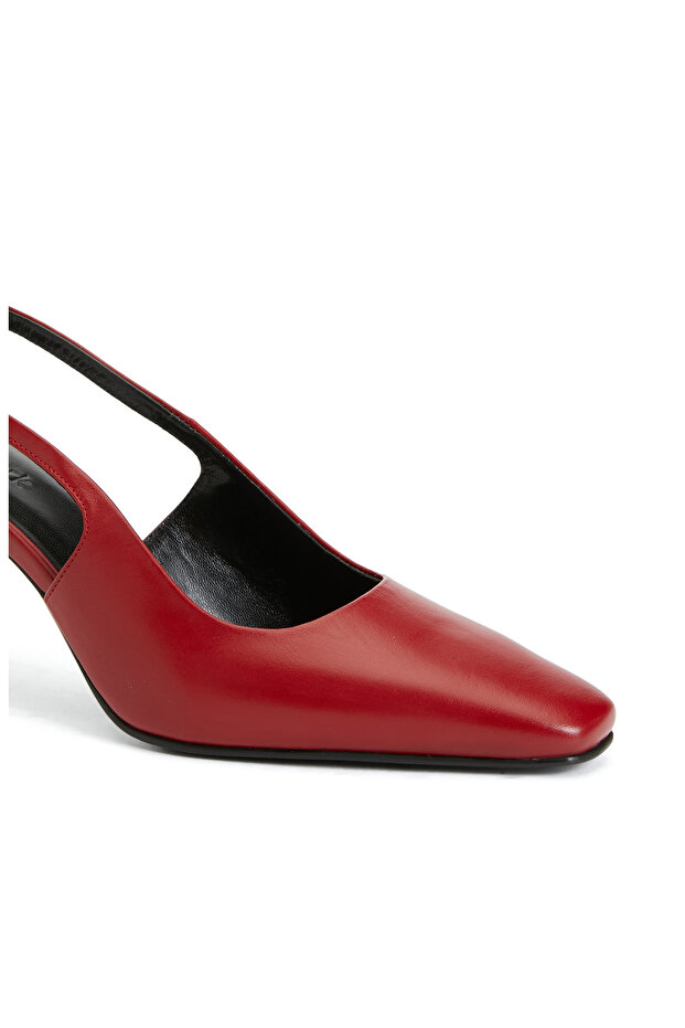 Kırmızı Kadın Deri Gova - 6