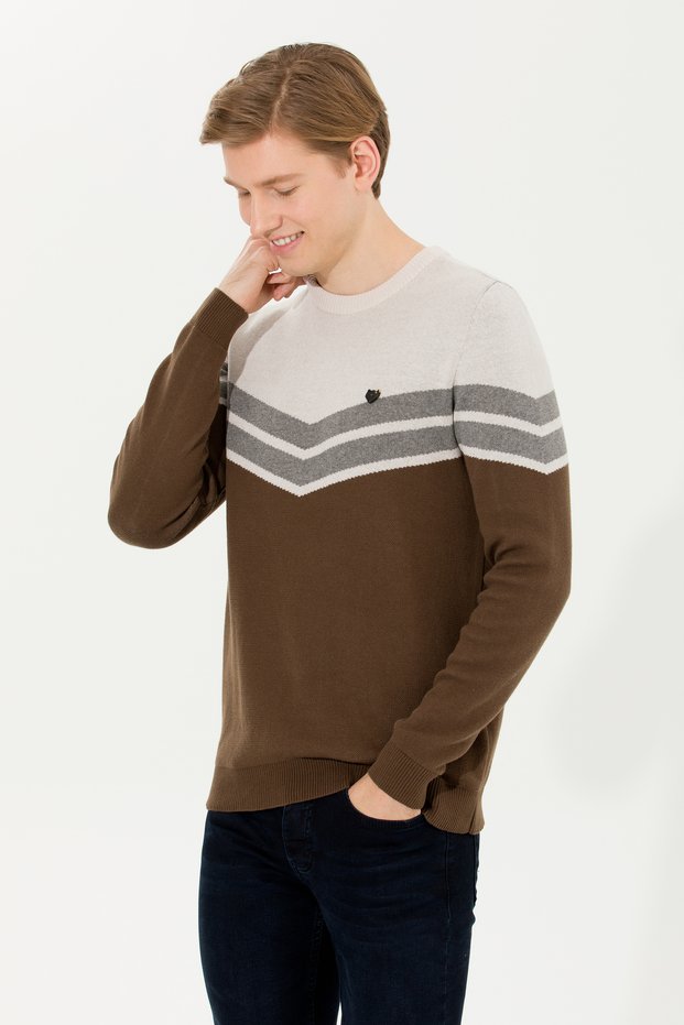 Men's Coconut Crew Neck Knitwear Sweater 50256675 -Vr153