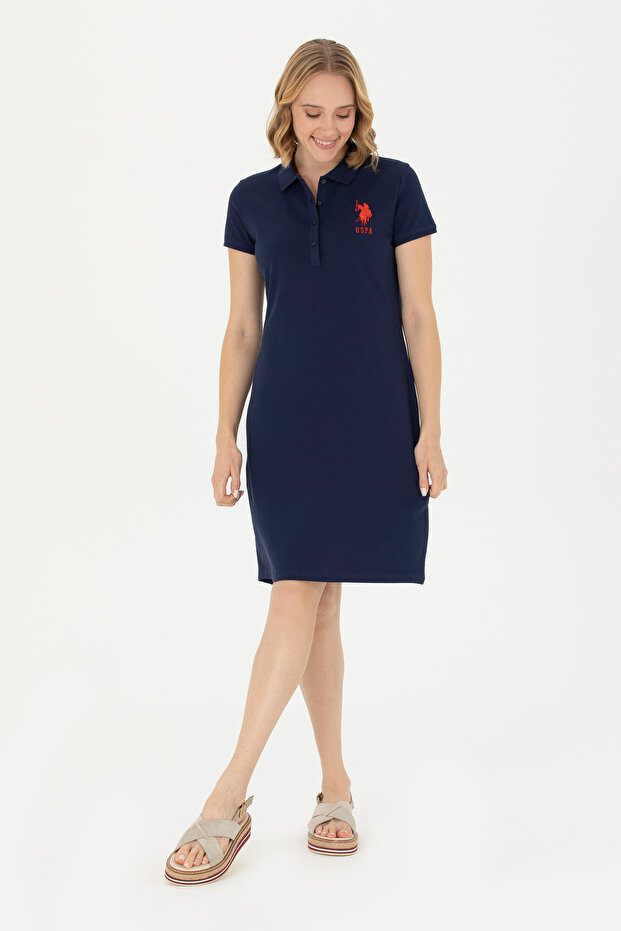 Women's Navy Blue Knitted Dress