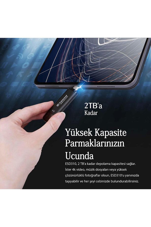 TS1TESD310P 1TB USB/Type-C 10Gbps Taşınabilir Harici SSD - Pembe - 5