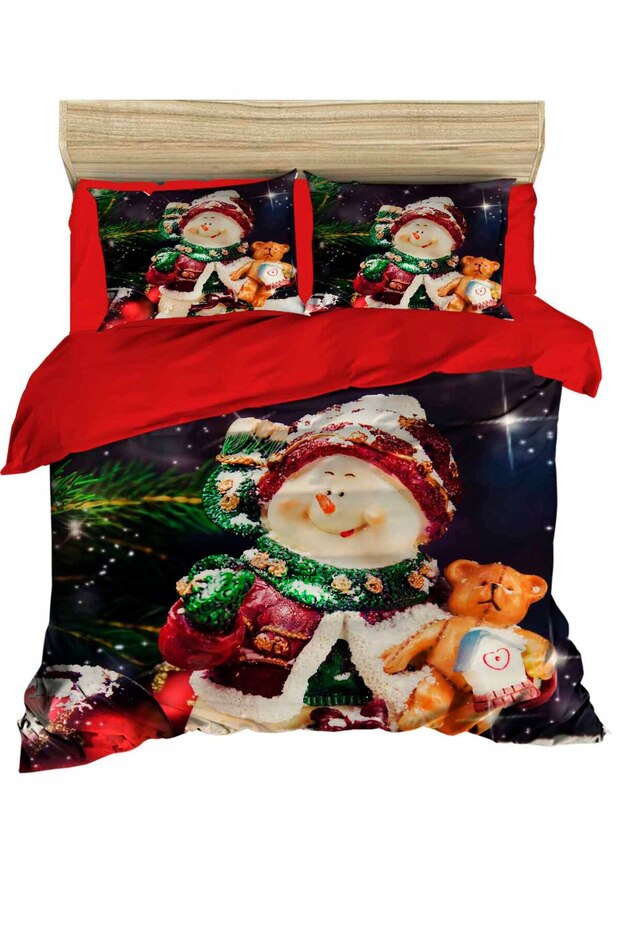 Christmas Snowman Teddy Bear Duvet Cover Set