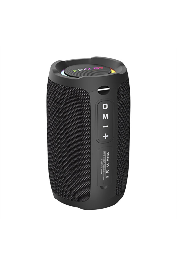 black ZEALOT-S49 Portable Bluetooth Speaker 360 Stereo Sound 20W IPX6 Waterproof Wireless Bluetooth