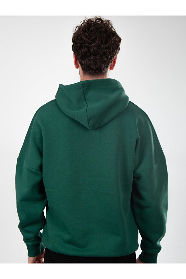 Basic Erkek Oversize Hoodie - 2