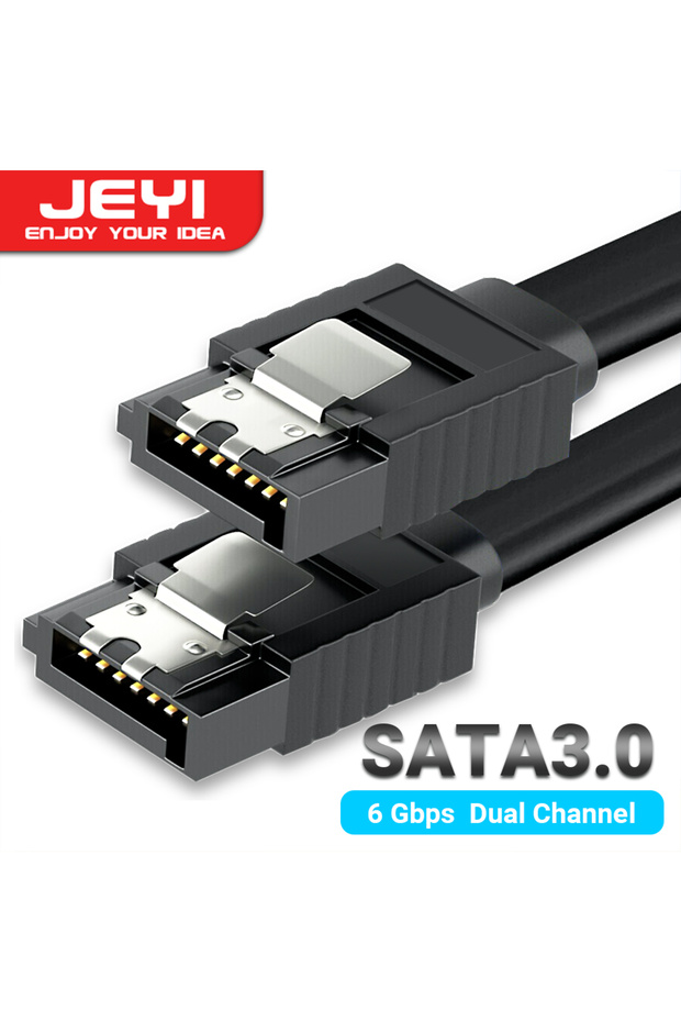 كابل SATA مستقيم مزدوج بطول 40 سم، سرعة نقل 6 جيجابت في الثانية، كابل بيانات HDD/SSD مستقيم أو منحني بطول 40 سم مع قفل