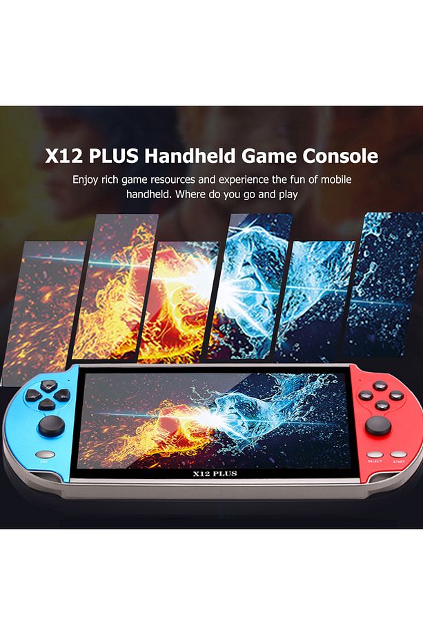 X12 PLUS/X12 El Oyun Konsolu 7.1/5.1 inç HD Ekran Taşınabilir Retro Video Oyun Oynatıcısı Yapı... - 4