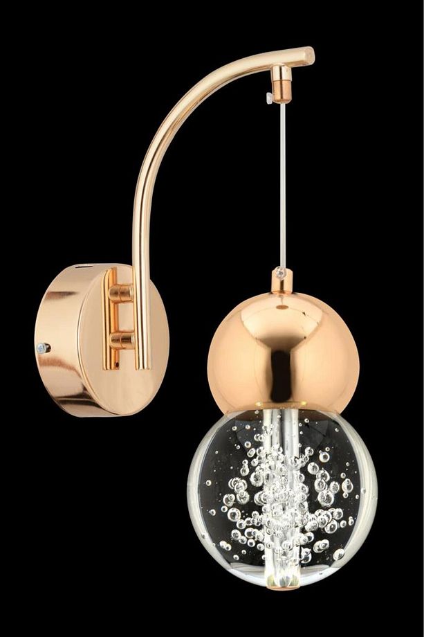 İstanbul Avize Aplik Uzay Tekli Gold Ledli Modern Lüx Aplik - 6