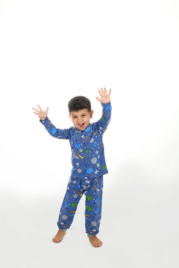 Çocuk Pijama Takımı 1-5 Yaş Uzay Desen - 2