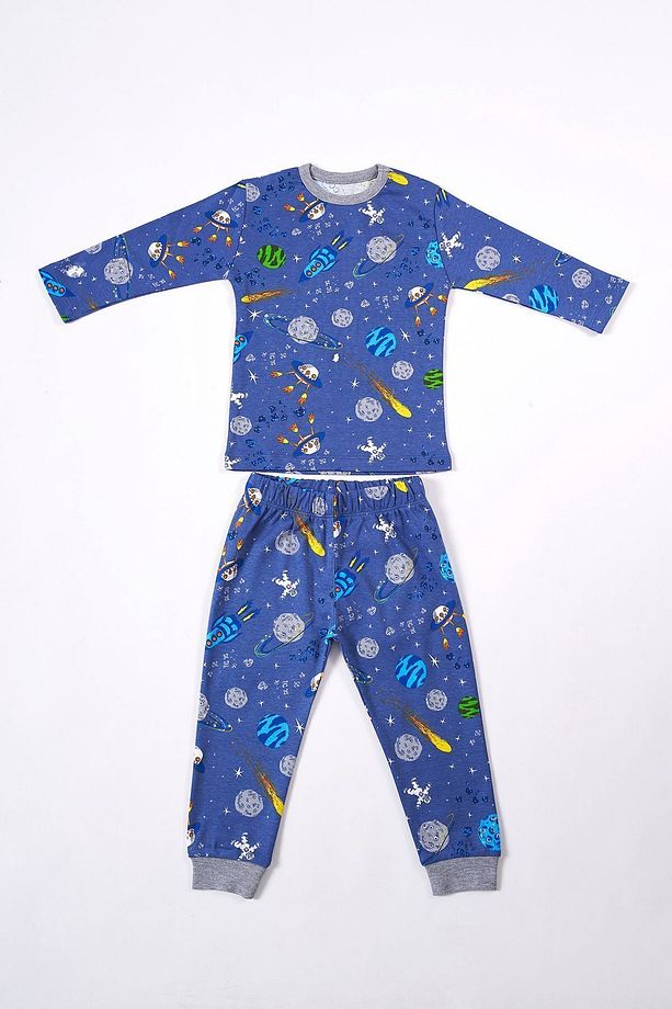 Çocuk Pijama Takımı 1-5 Yaş Uzay Desen - 3