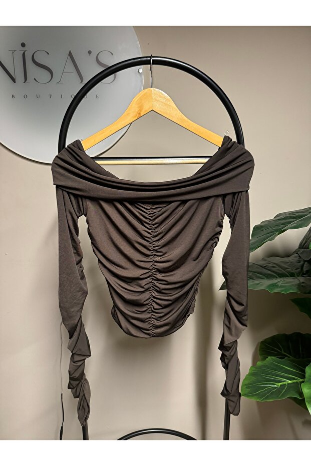 Omuz Dekolteli Bluz - 4