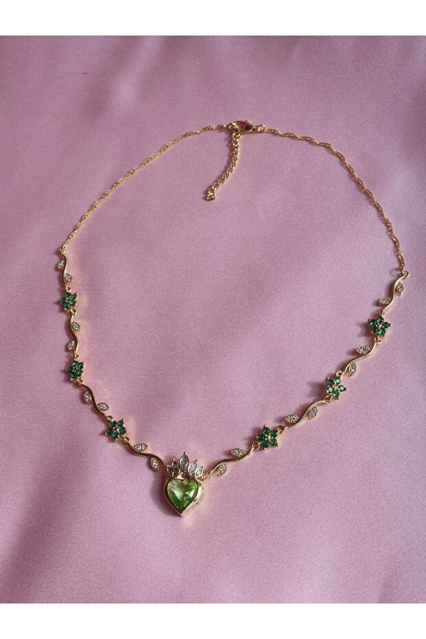 Tiana Crown Heart Flower Necklace