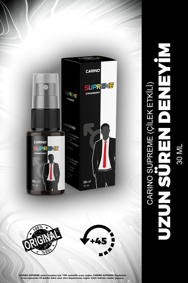 Supreme Çilekli Uzun Deneyim Erkek Sprey 30ml - Etkili Formül - Long Time - Yüksek - 4