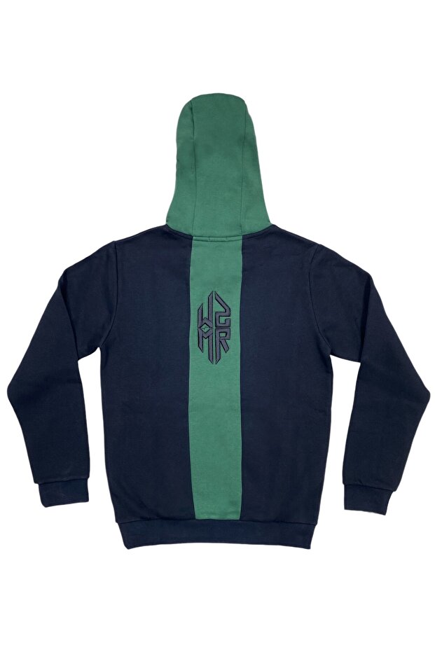 Men's 3 Thread Fabric Slim Fit Hooded Sweatshirt with Embroidery Detail