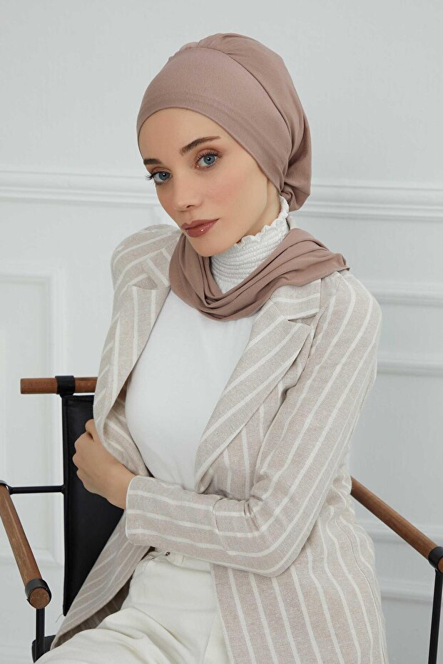 Combed Cotton Ready-To-Wear Turban, Ht-96, Ht-96, Mink