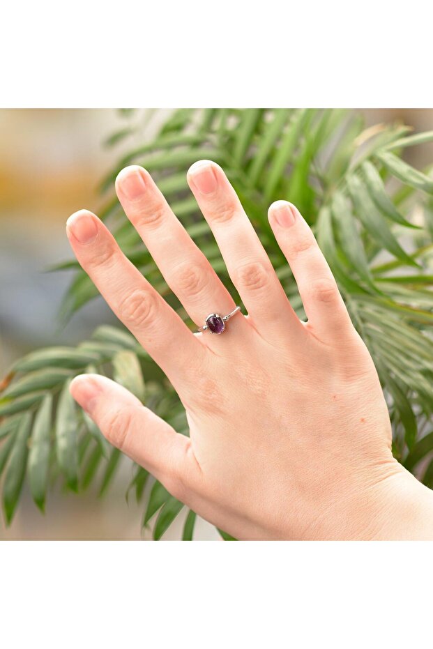 خاتم حجر الجمشت - قابل للتعديل - 1