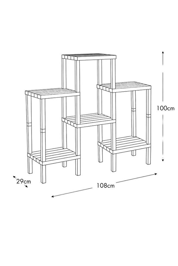 Shelf Piramit 6 Lı Beyaz Raf Ünitesi Çiçeklik, Banyo, Mutfak Rafı, Ayakkabılık, Kitaplık Modüler - 6