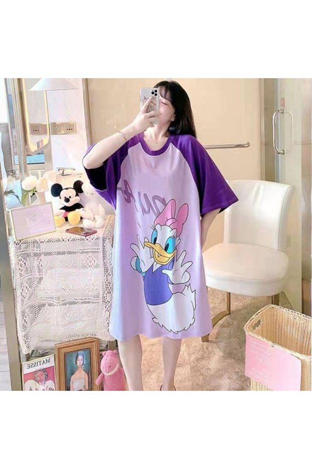 40KG-90KG DSY01 Kawaii Disney Kids Nightdress Cute Donald&Daisy Duck Mickey&Minnie Mouse Cartoon Paj
