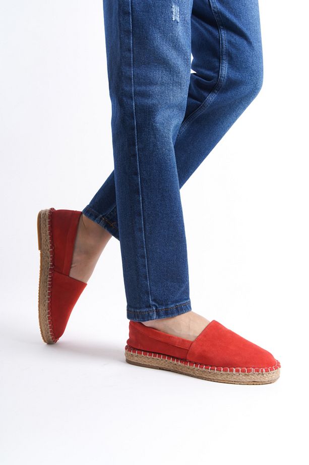 Kadın Süet Espadril Babet Mercan -mcsvt23tms002-mrc - 5