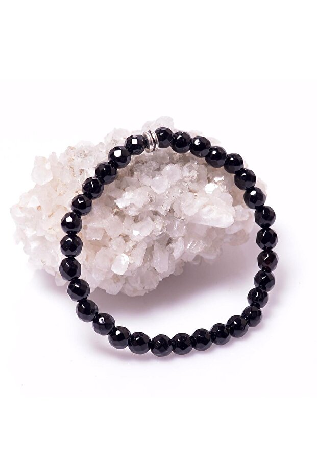 Onyx Stone Bracelet 6 mm - Faceted Cut