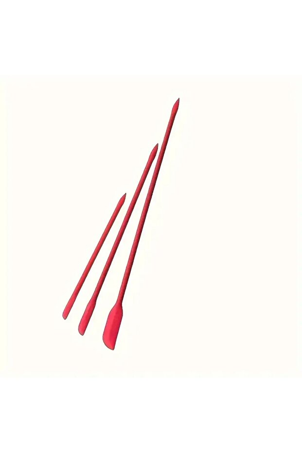 Red 3-Piece Mini Silicone Spatula Set - Heat Resistant, Multiple Sizes for Jar, Bottles and Kitchen