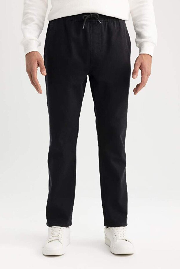 Jogger Düz Paça Pantolon BLACK - 5