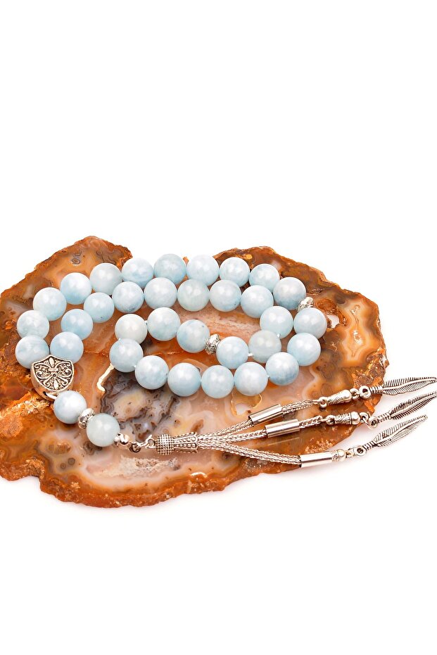 Aquamarine Stone Rosary (10 mm)