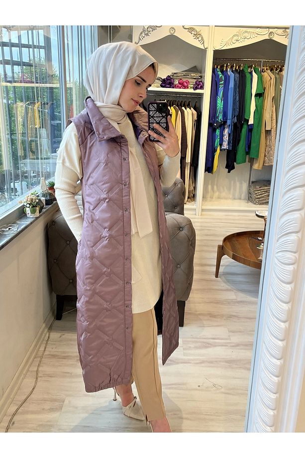 İNVEE 6916 Kapitone Gül Kurusu Yelek - 2