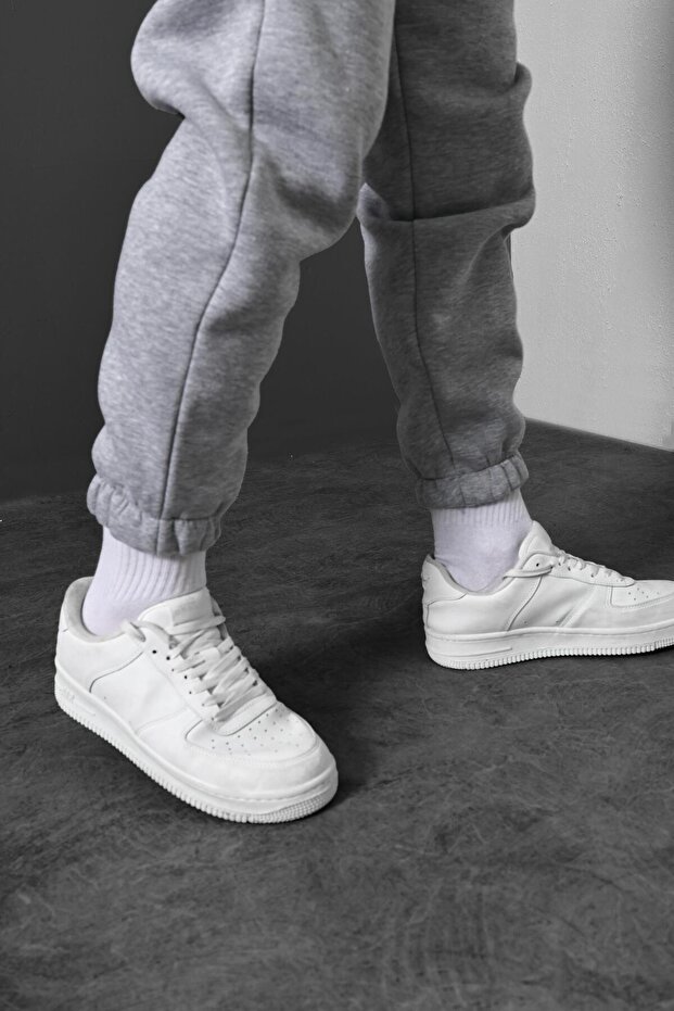 Erkek Gri Basic Paça Lastikli Eşofman - 3