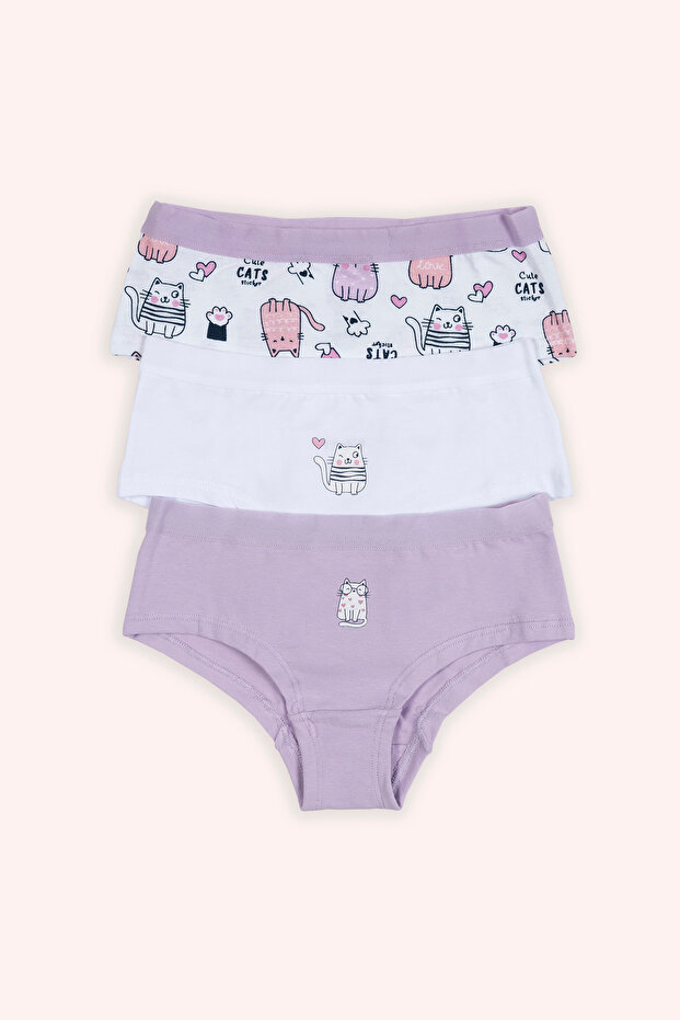 Girl's Colorful 3-Piece Hipster Panties - Underwear