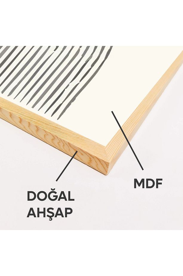 Ahşap Çerçeveli Minimalist 3’lü Tablo B3003 - 2
