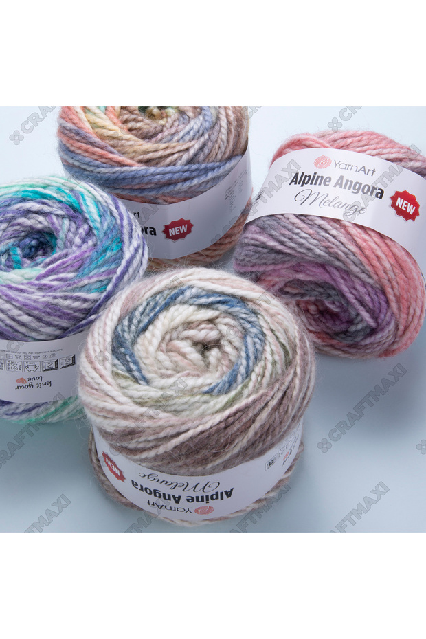 ALPINE ANGORA MELANGE - حبل محبوك يدويًا EBRULI-6402 - 6