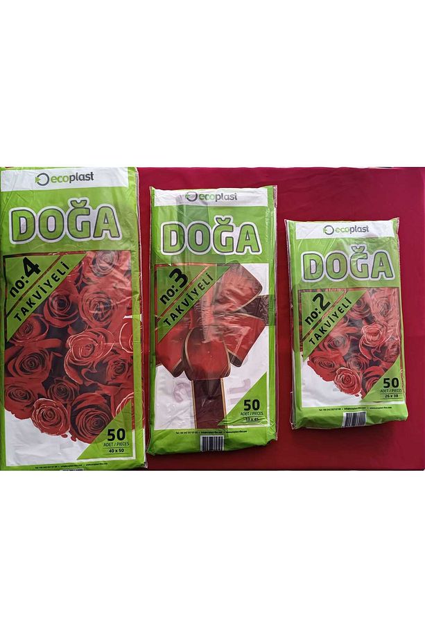 Takviyeli Baskılı Mağaza Poşeti 3'LÜ PAKET (2-3-4 NO) 3X50 (150)Adet 26X38-33X45-40x50 Cm - 5