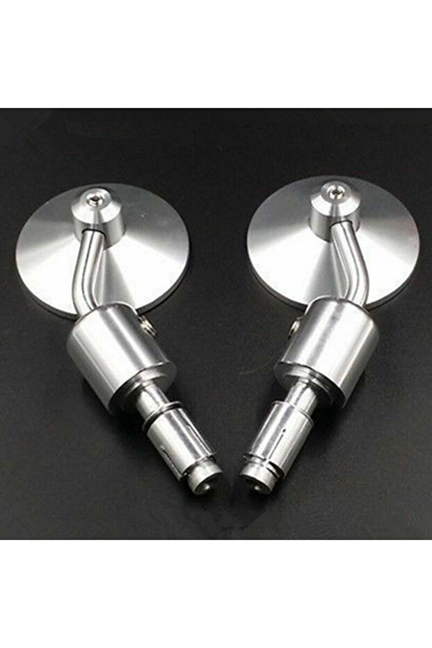 Silver Motorcycle Universal CNC Aluminum Rear View 3" Handle Bar End 7/8" Mirrors For Kawasaki Yamah