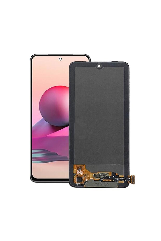 شاشة LCD متوافقة مع هاتف Xiaomi Redmi Note 10 4G تعمل باللمس باللون الأسود بدون إطار
