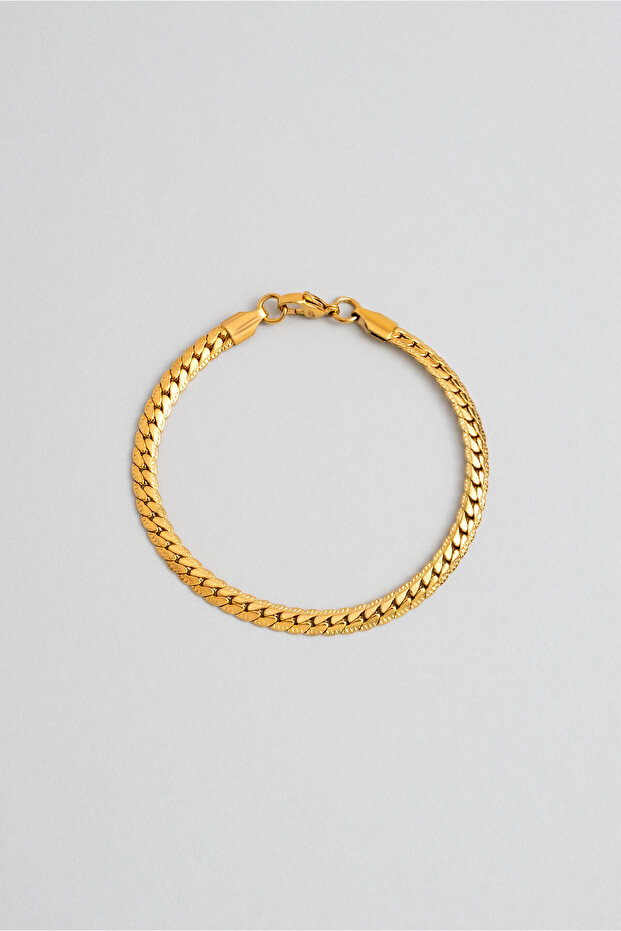 Knitted Model Yellow Plated Steel Men's Bracelet
