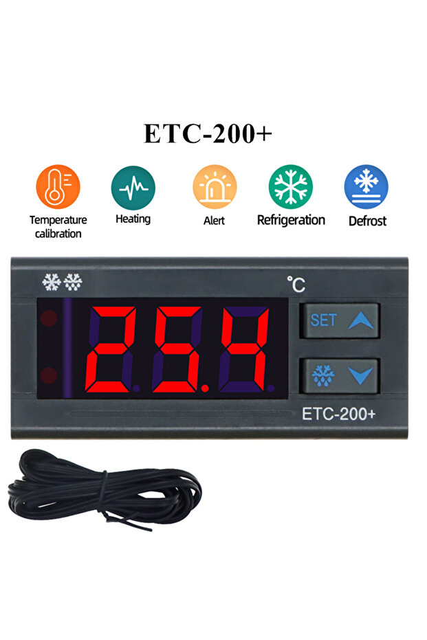 ETC-200+ Temperature Controller Microcomputer Digital Thermostat Mini Temp Control Refrigeration ...