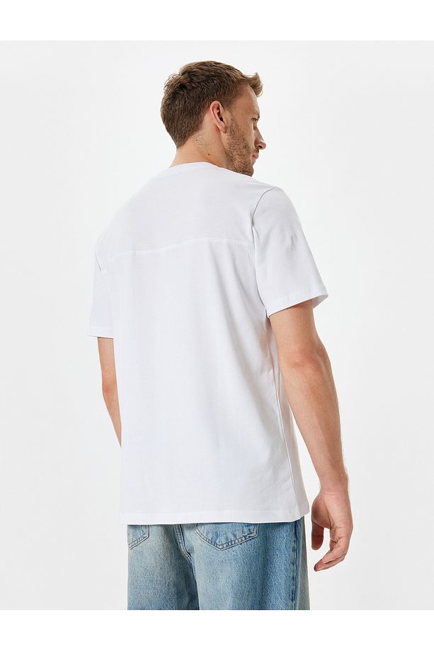 Bisiklet Yaka Kısa Kollu Pamuklu Basic Tişört - 4