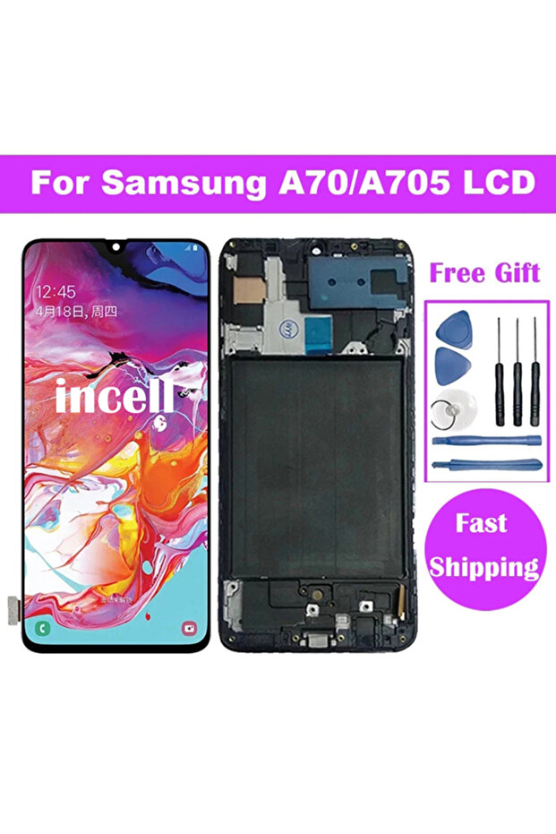 شاشة عرض بإطار داخلي لهاتف A70 SM-A705F A705FN/DS مع شاشة لمس.