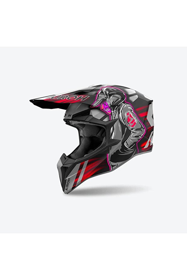 Wraap Cyber Red Matt Kask - 1