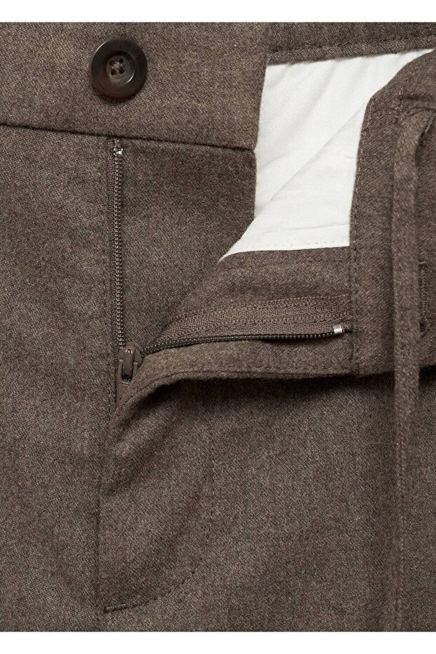 Regular Fit Drawstring Pleated Pants - 5