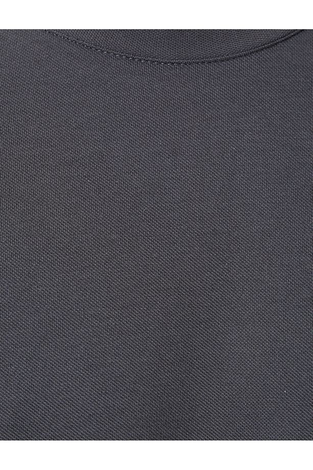 Basic Oversize Tişört Bisiklet Yaka Kısa Kollu - 6