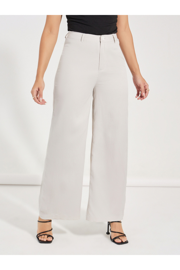 بنطال أساسي عالي الخصر بقصة مستقيمة - 2