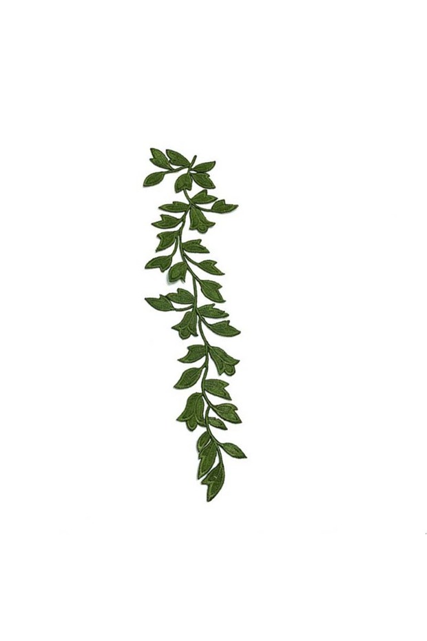Green 24*6.5CM/Long Leaf Fabric Applique Patch Thermocollant,Floral Embroidery Iron On Stickers For
