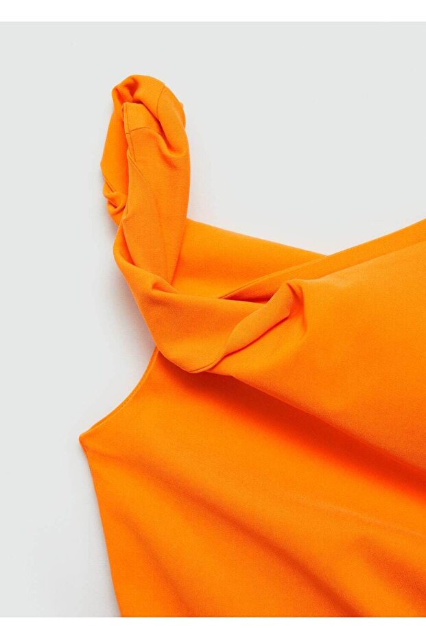 Asimetrik pilili elbise - 7