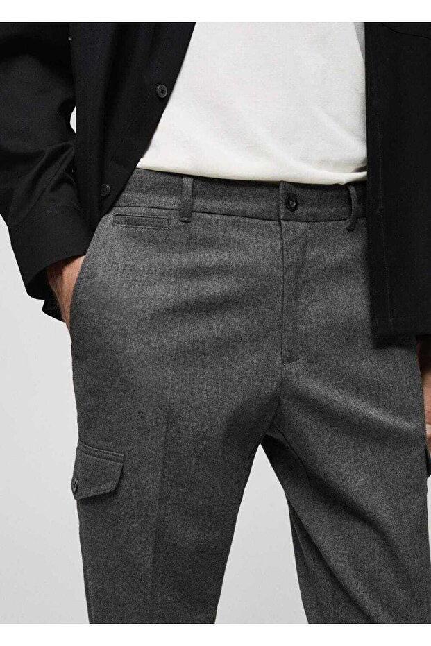 Flanel kargo pantolon - 8