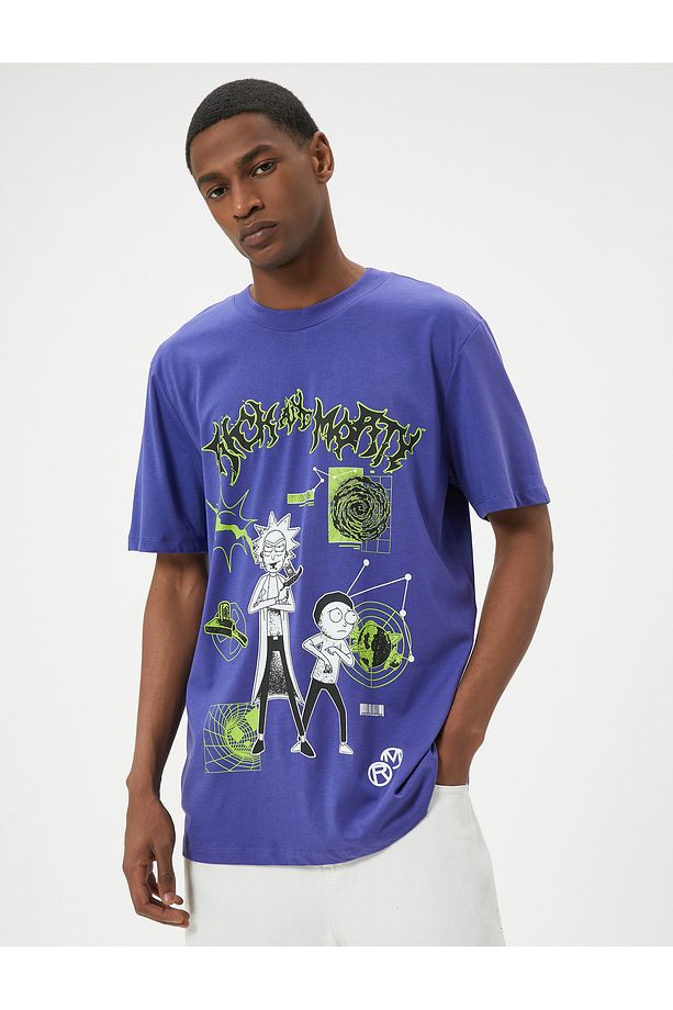 Rick and Morty Tişört Lisanslı Kısa Kollu Bisiklet Yaka Pamuklu - 3