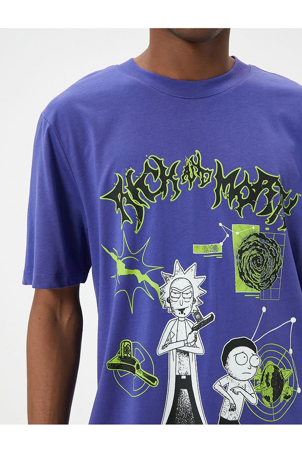 Rick and Morty Tişört Lisanslı Kısa Kollu Bisiklet Yaka Pamuklu - 5
